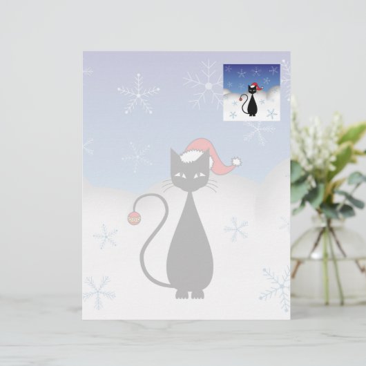 Christmas Cat with Snowflakes (Standing Front)