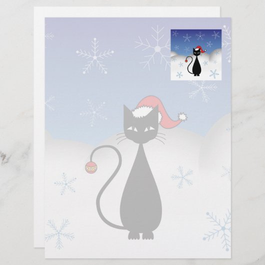 Christmas Cat with Snowflakes (Front/Back)