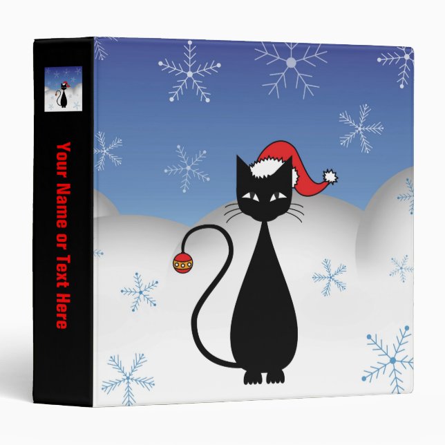 Christmas Cat with Snowflakes Binder (Front/Spine)
