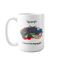 Christmas cat with wrapping paper