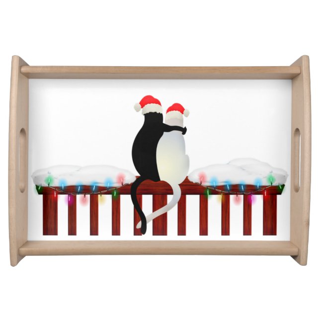  Christmas Cat Wooden Serving Tray (Front)