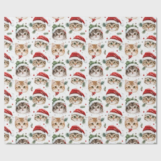 Christmas Cat Wrapping Paper (Flat)