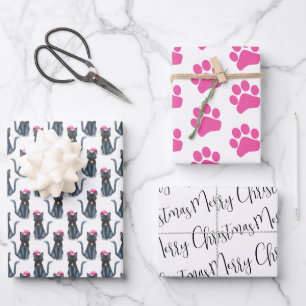 Christmas Cat Wrapping Paper Sheets