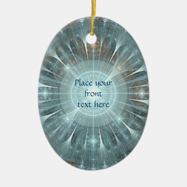 Christmas Cathedral Window Ceramic Ornament (Front)