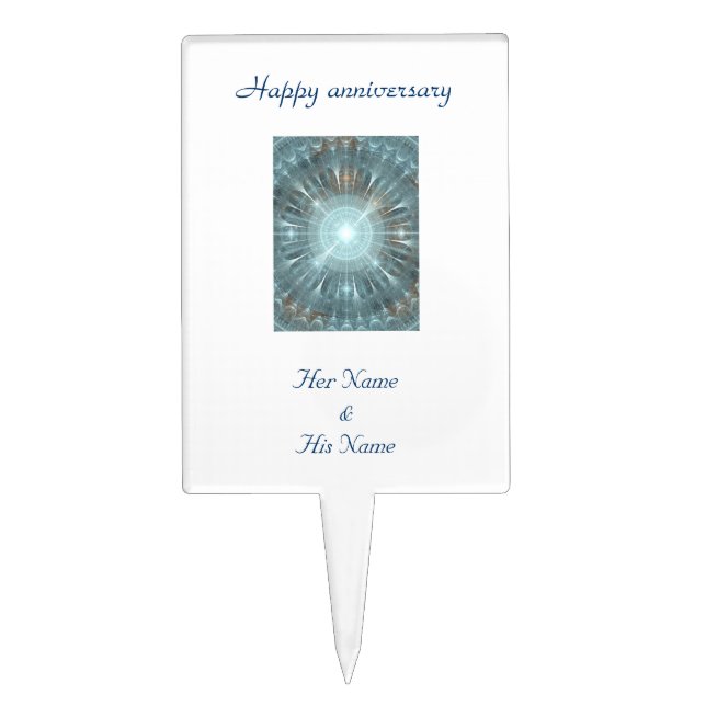Christmas Cathedral Window - Happy Anniversary Cake Topper (Front)