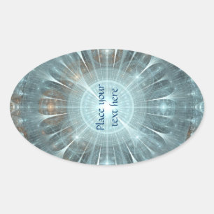 Christmas Cathedral Window Oval Sticker