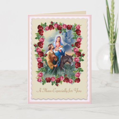 Christmas  Catholic Mass Offering Card