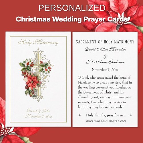 Christmas Catholic Wedding Favor Holy Card