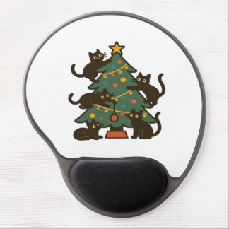 Christmas Cats Around The Tree Holiday Classic Gel Mouse Pad