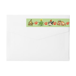 Christmas Cats Cartoon Return Address Labels
