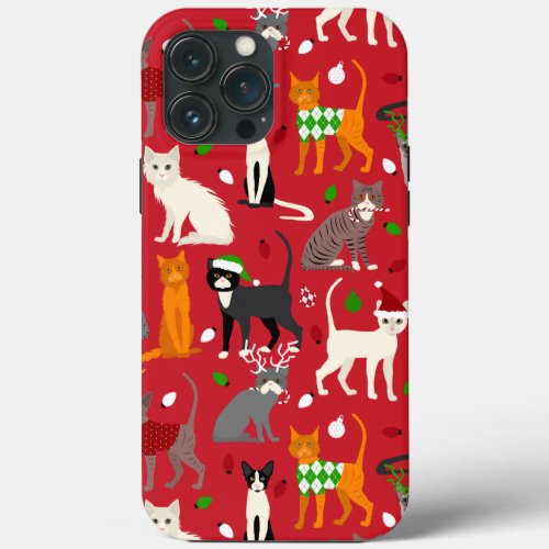 Christmas Cats iPhone 13 Pro Max Case