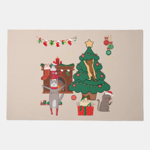 Christmas Cats Chaos Doormat