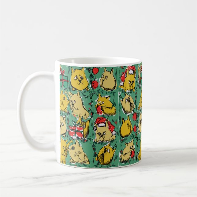 Christmas Cats Coffee Mug (Left)