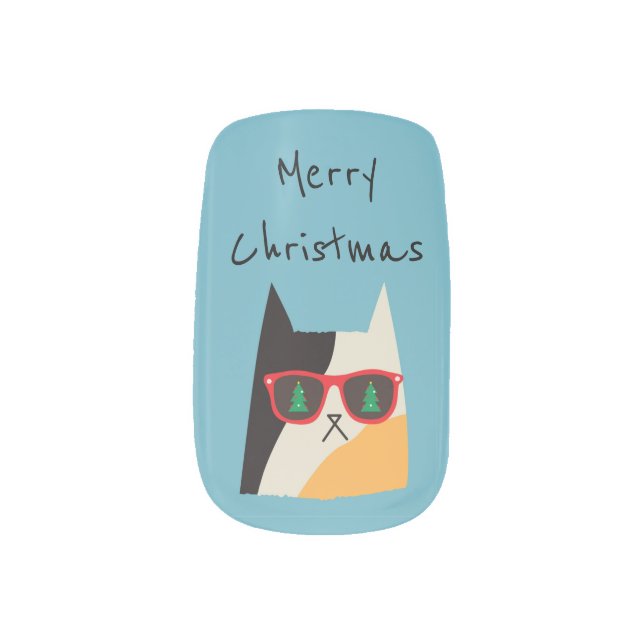 Christmas Cats Funny Cool Kitties Minx Nail Art (Right Thumb)