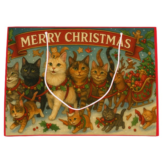 "Christmas Cats" Gift Bag (Front)