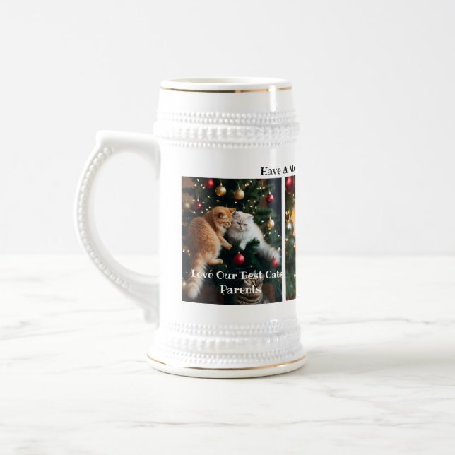 Christmas Cats Images , Customize Beer Stein (Left)