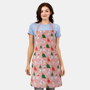 Christmas Cats in Festive Attire Pattern Apron