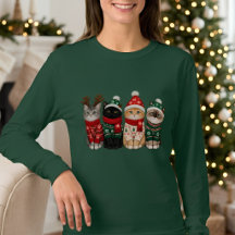 Christmas Cats in Festive Sweaters Sweatshirt