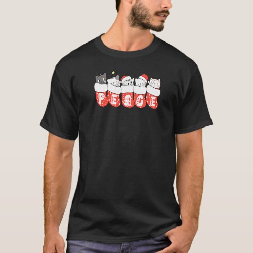 Christmas Cats In Stockings Cat Christmas T-Shirt