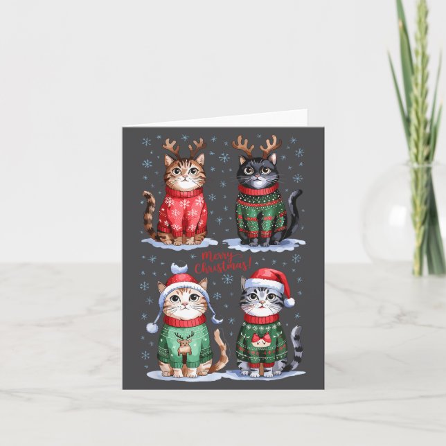 Christmas Cats _ Merry Christmas Cats Graphic  Card (Front)