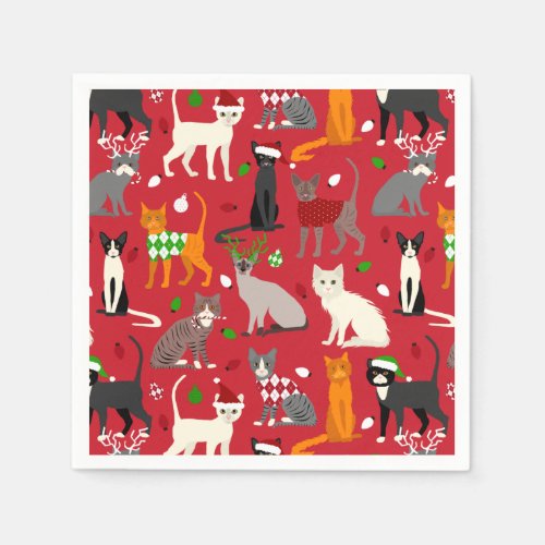 Christmas Cats Napkins