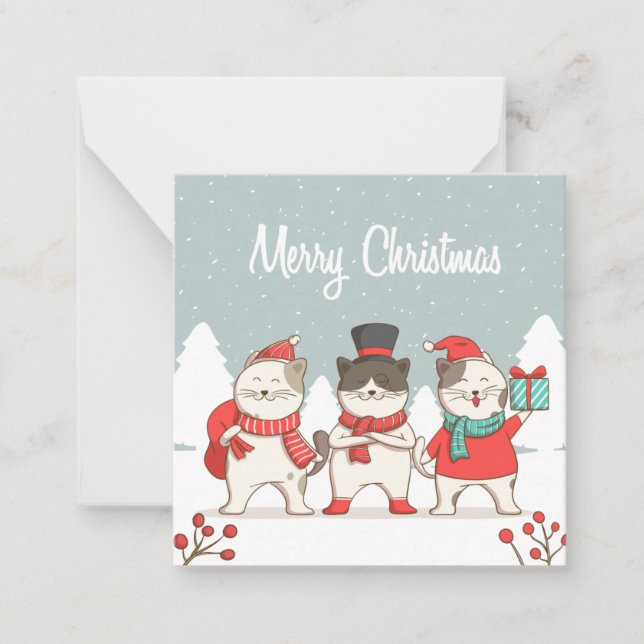 Christmas Cats Note Card (Front)