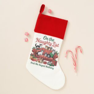 Christmas Cats On The Naughty List 90s Retro Cat Stocking