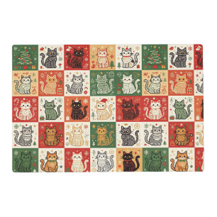 Christmas Cats Patchwork Holiday Placemat