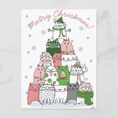 Christmas Cats Postcard