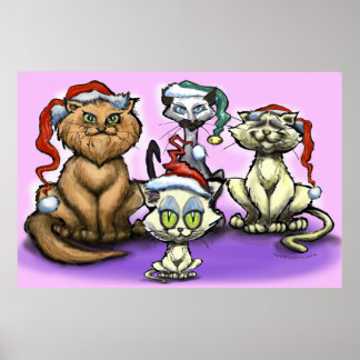 Christmas Cats Poster