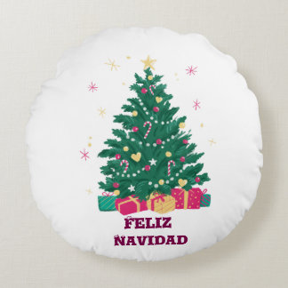 Christmas Cats Round Pillow