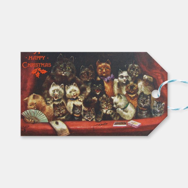 Christmas Cats Tag At the Play (Front (Horizontal))