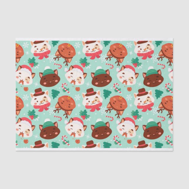 "Christmas Cats" Tissue Paper (Front)