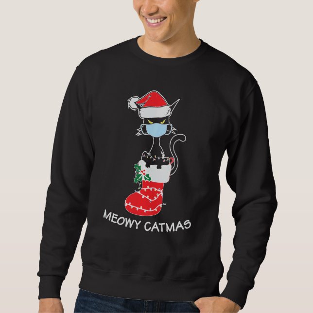 Christmas Cats Tree Shirt For Cat Mom Dad Meowy Ca (Front)