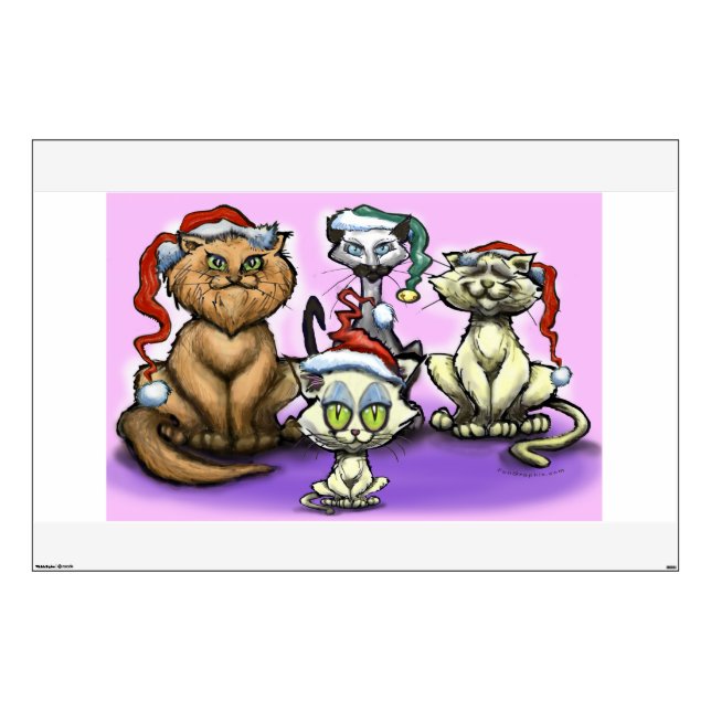 Christmas Cats Wall Decal (Front)