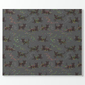 Christmas Cats with Christmas Lights Wrapping Paper (Flat)