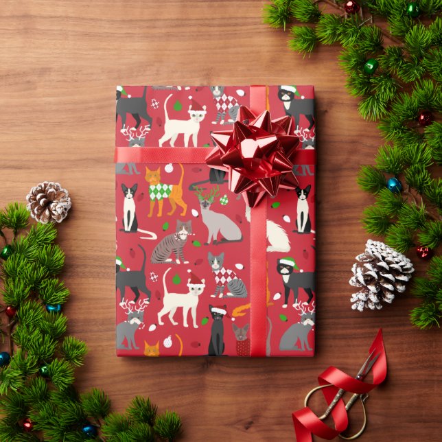 Christmas Cats Wrapping Paper (Holiday Gift)