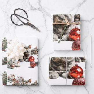 Christmas Cats Wrapping Paper Sheets