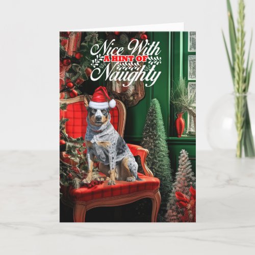 Christmas Cattle Dog Naughty or Nice Holiday Card