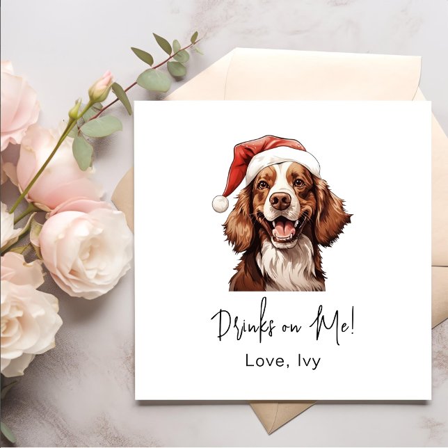 Christmas Cavalier Charles Dog Personalized Napkins (Creator Uploaded)
