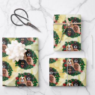 Christmas Cavalier King Charles Spaniel Christmas Wrapping Paper Sheets