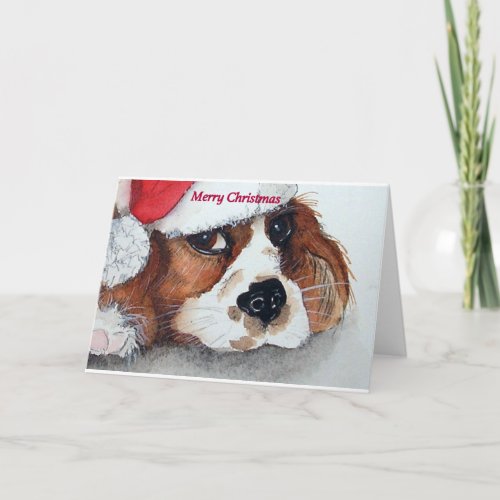 Christmas Cavalier King Charles Spaniel Holiday Card