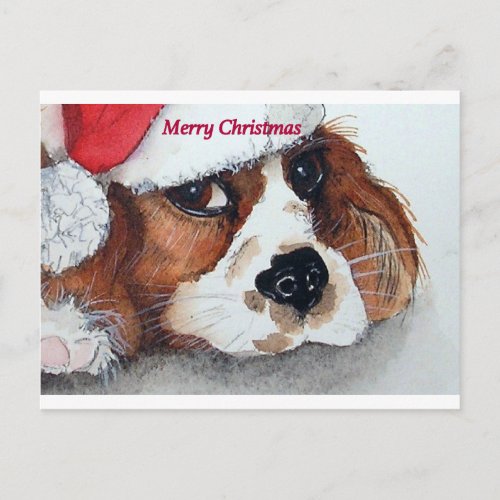 Christmas Cavalier King Charles Spaniel Holiday Postcard