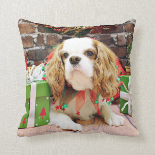 Christmas - Cavalier King Charles Spaniel  Mei Mei Throw Pillow