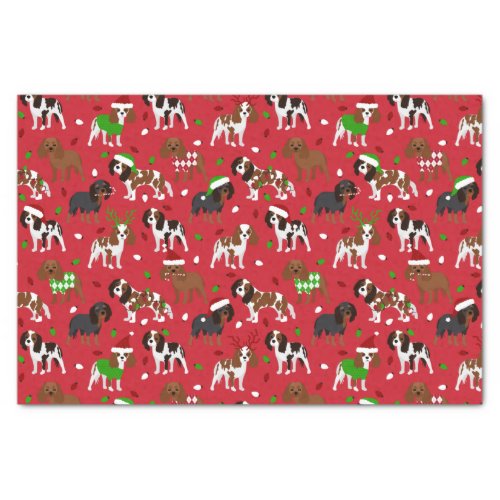 Christmas Cavalier King Charles Spaniel Tissue Paper