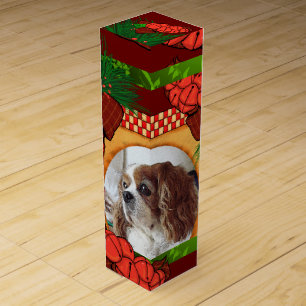 Christmas Cavalier King Charles Spaniel Wine Box