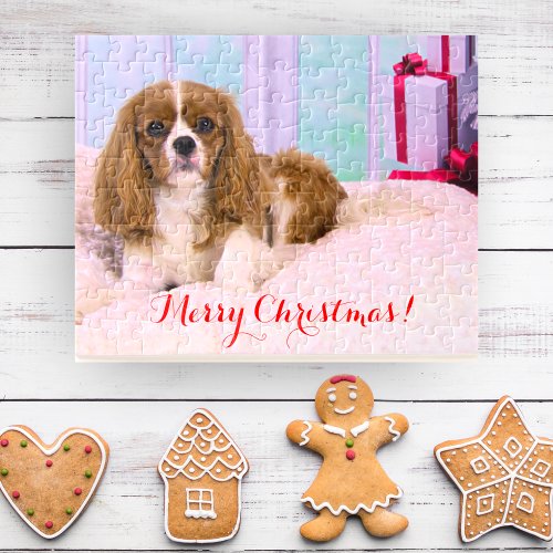 Christmas Cavalier King Charles With Presents  Jigsaw Puzzle