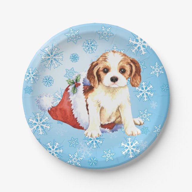 Christmas Cavalier Paper Plates (Front)