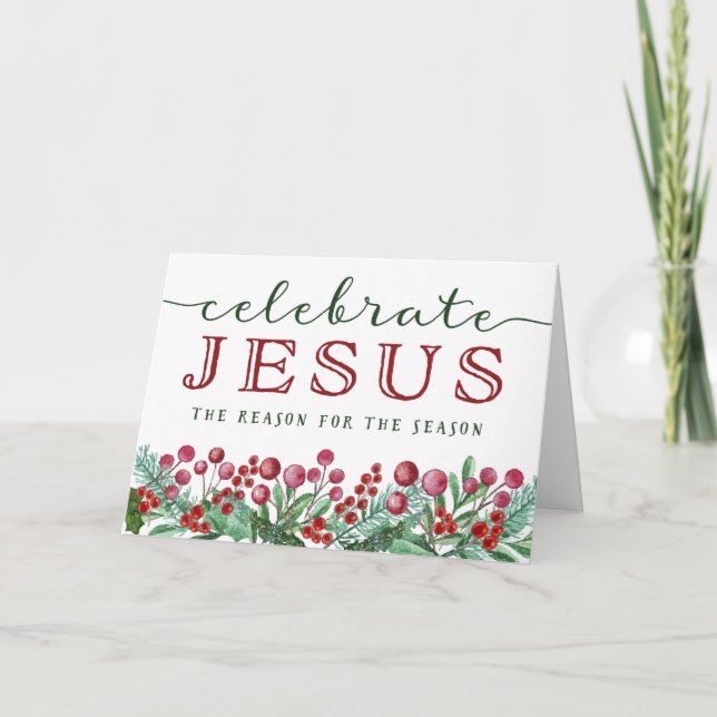 Christmas, Celebrate JESUS, The Reason for the Sea Holiday Card (Front)