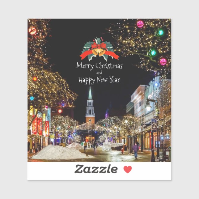 Christmas Celebration, bright lights and baubles Sticker (Sheet)
